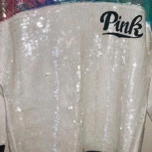 Victoria’s Secret Pink Limited Release Full Sequin Crewneck Sweater- Medium - Picture 5 of 14